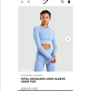 NWT GYMSHARK Vital Seamless Crop Long Sleeve